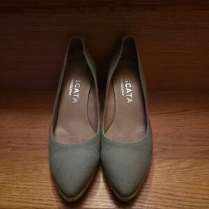 Viscata Barcelona Canvas Espadrille Wedge Shoes Size 38